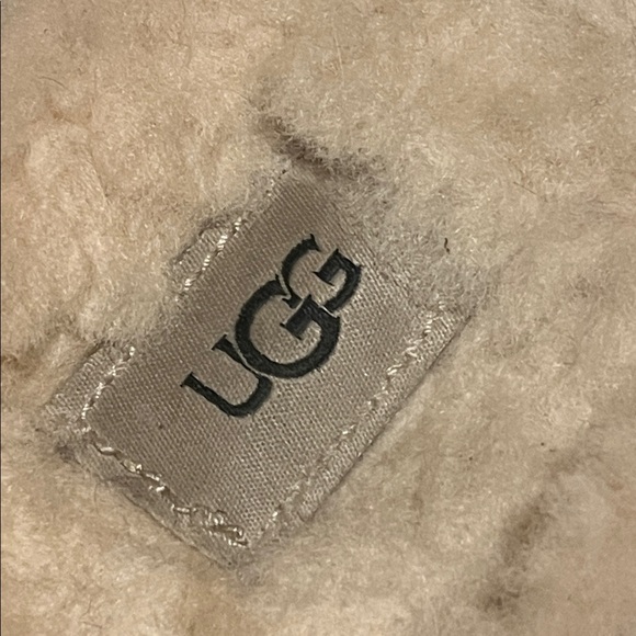UGG Black Slippers with Cream Lining, real sheep skin, man size 9 main image 8